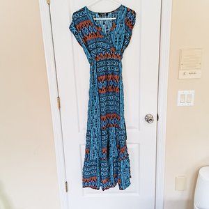 Forever 21 Large Mayan/Aztec Print Maxi Dress